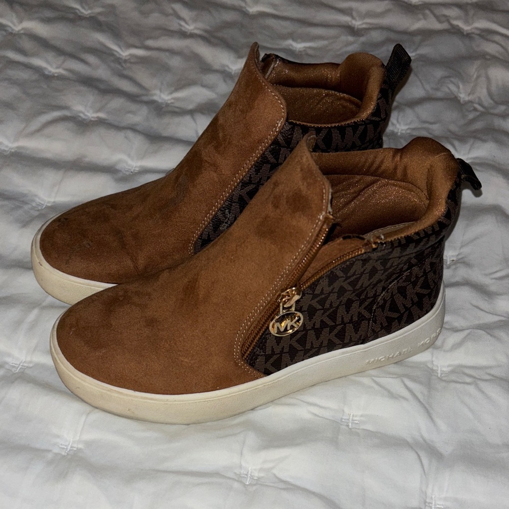 Michael Kors Tan and Brown Slip-On Sneakers